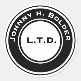 Johnny H. Bold Round Sticker Runt Klistermärke