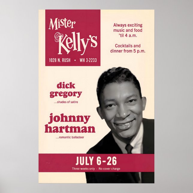 Johnny Hartman jazz affisch - Mister Kelly's (Framsidan)