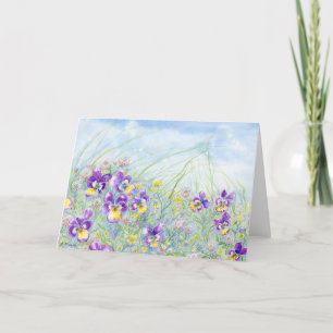 Johnny-Jump-Ups Blank Notecard Tack Kort