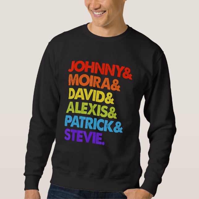 Johnny och Moira och David och Alexis Lång Ärmad Tröja (Framsida)