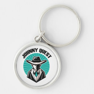Johnny Quest Rund Silverfärgad Nyckelring
