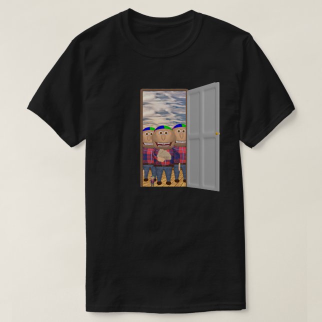 Johnny's Friends at Door T-shirt (Design framsida)