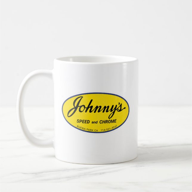 Johnny's Speed and Chrome vintage Kaffemugg (Vänster)
