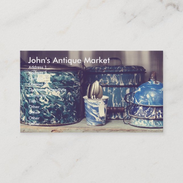John's Antique Market Visitkort (Framsida)