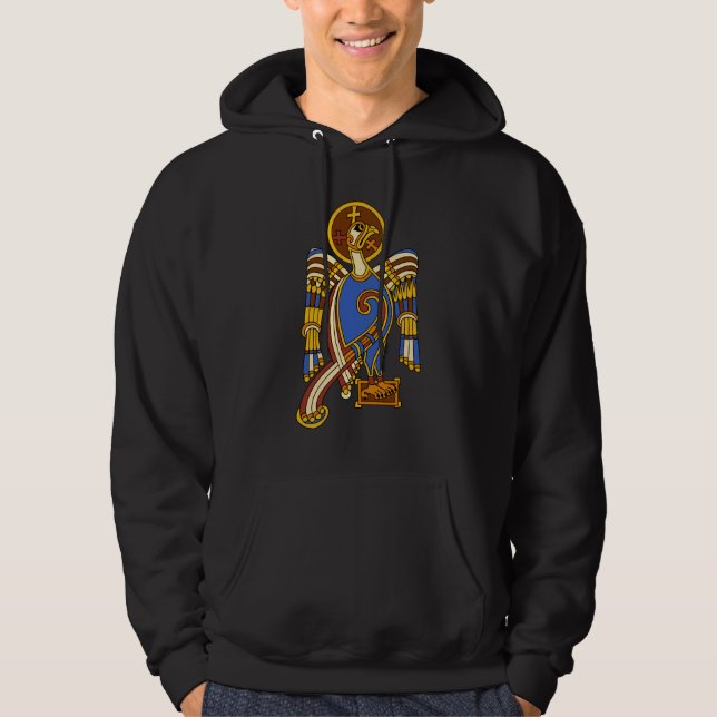 John's Eagle Celtic Knot Irish Medieval Art Hoodie (Framsida)