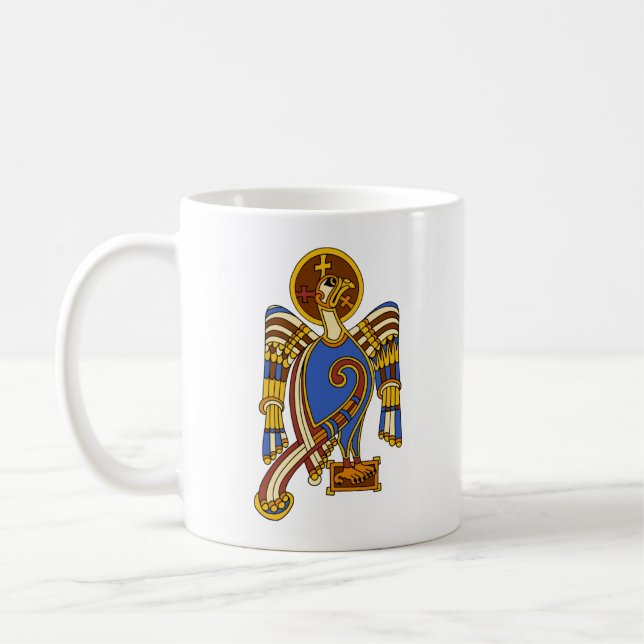John's Eagle Celtic Knot Irish Medieval Art Kaffemugg (Vänster)