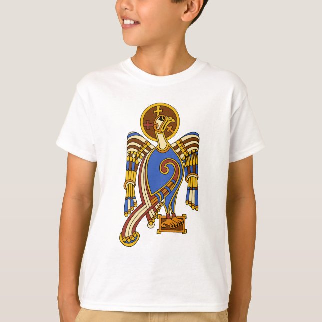 John's Eagle Celtic Knot Irish Medieval Art T Shirt (Framsida)