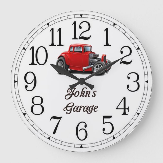 Johns garagevintage stor klocka (Framsida)