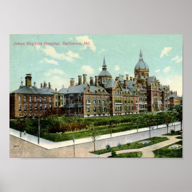 Johns Hopkins Hospital, Baltimore 1910 Vintage Poster (Framsidan)
