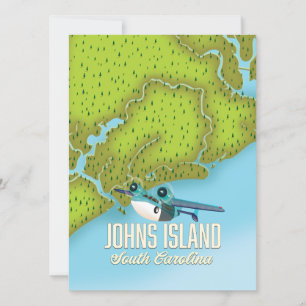 Johns Island, South Carolina USA karta.