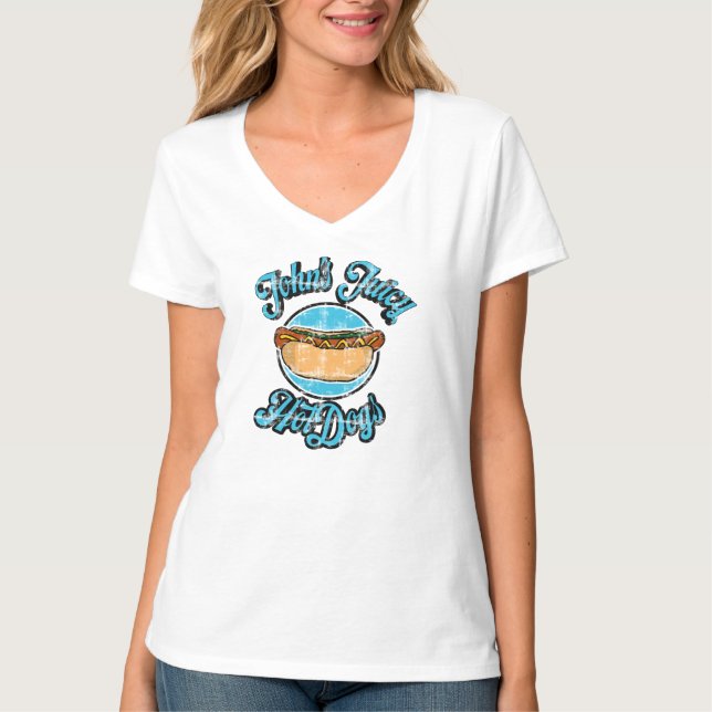 John's Juicy Hotdogs T Shirt (Framsida)