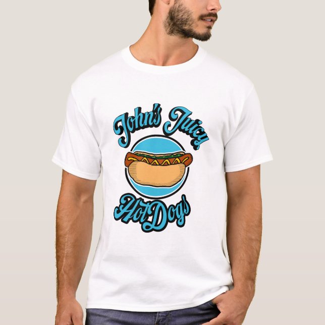 John's Juicy Hotdogs T-Shirt (Framsida)