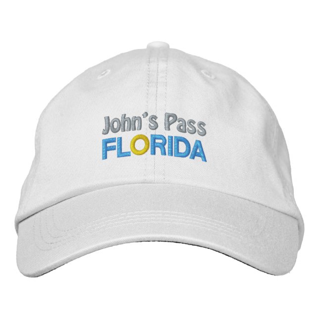 JOHN'S PASS cap Broderad Keps (Framsida)