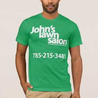 Johns shirt. för arbete för gräsmattasalong t-shirt