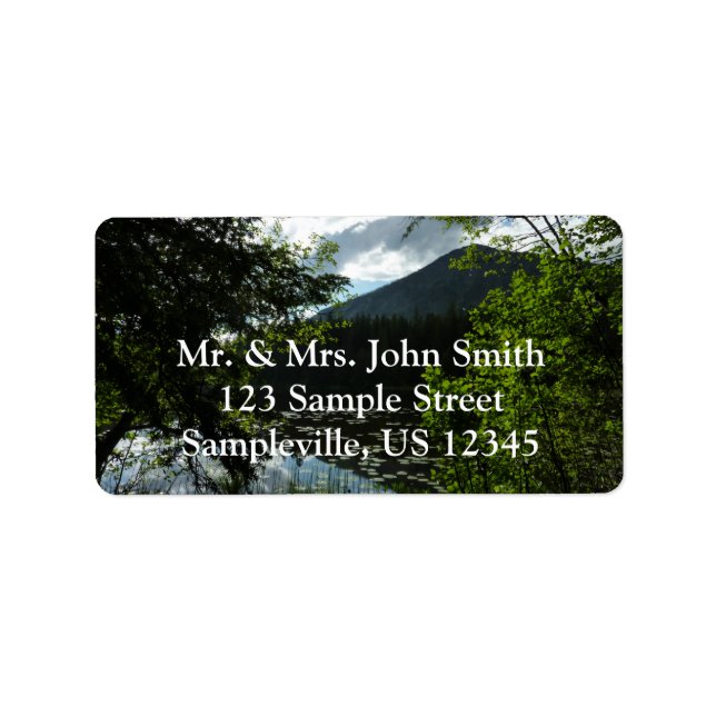 Johns Sjö I i Glacier nationalpark Adressetikett (Framsidan)