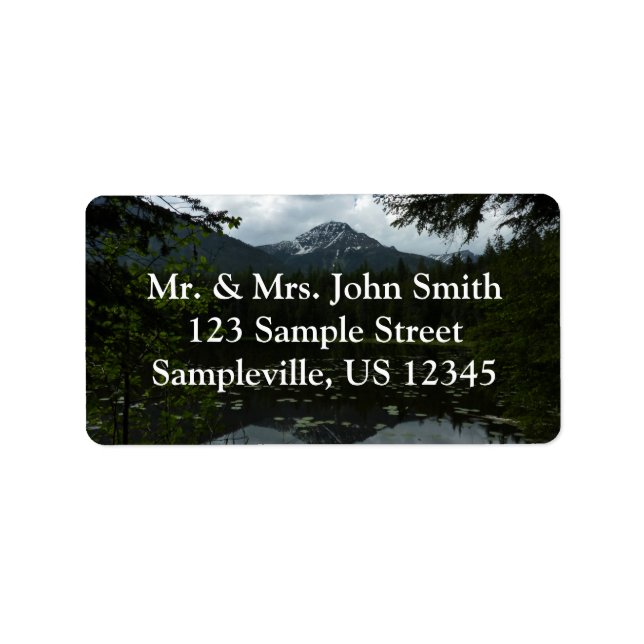 Johns Sjö II i Glacier nationalpark Adressetikett (Framsidan)