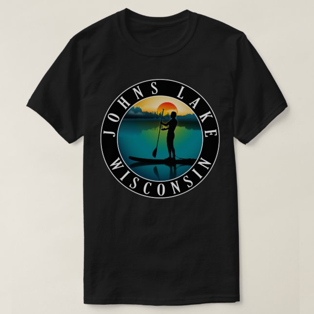 Johns Sjö Wisconsin Paddleboarding T Shirt (Design framsida)
