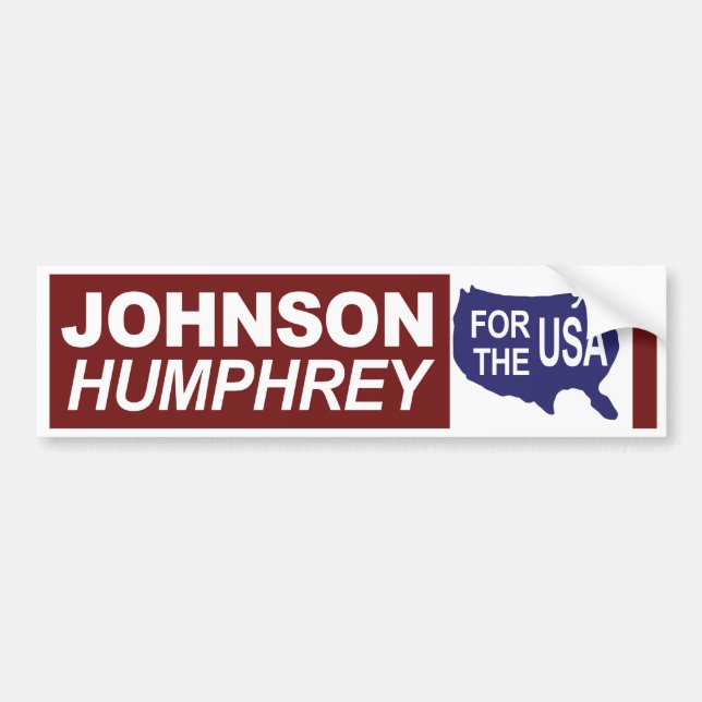 Johnson 1964 Humphrey för USA bildekalet Bildekal (Framsidan)