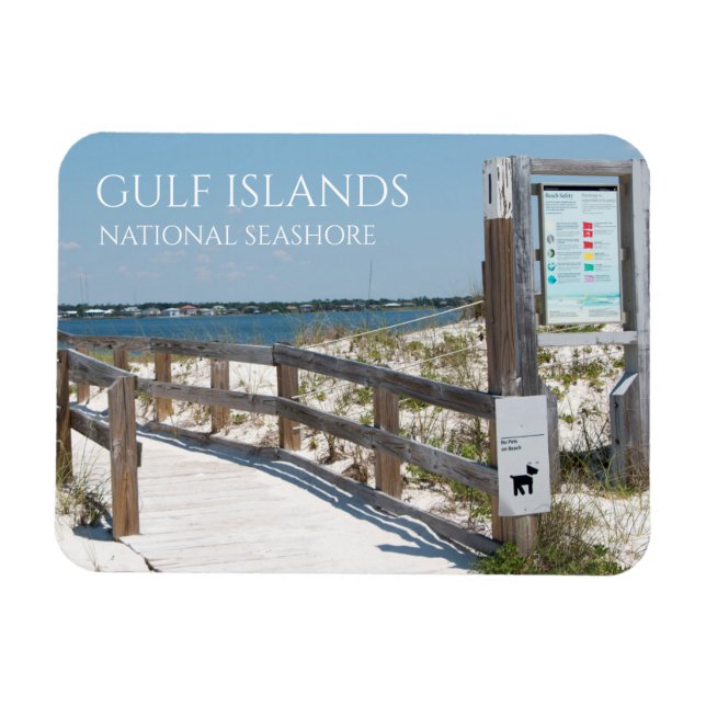 Johnson Beach Entrance, Bukt Islands NS, Florida M Magnet (Horisontell)