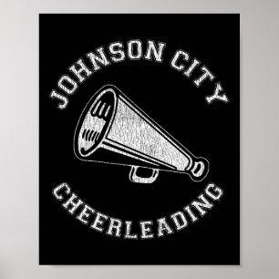 Johnson City Cheer Distressed Retro 90-tals Cheerl Poster