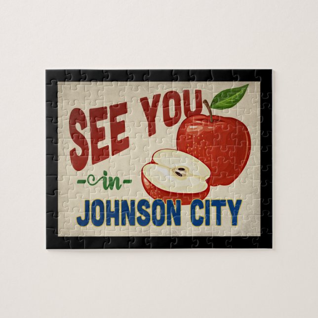 Johnson City Tennessee Apple - Vintage resor Pussel (Horisontell)
