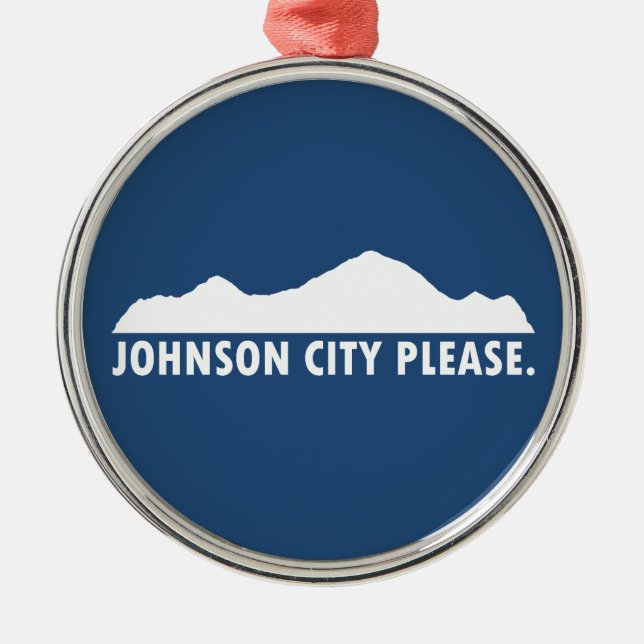 Johnson City Tennessee Vänligen Julgransprydnad Metall (Framsidan)