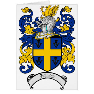 Johnson familjvapensköld - vapensköld hälsningskort