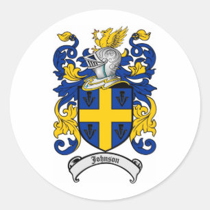 Johnson Family Crest - Jackande av Arm Runt Klistermärke