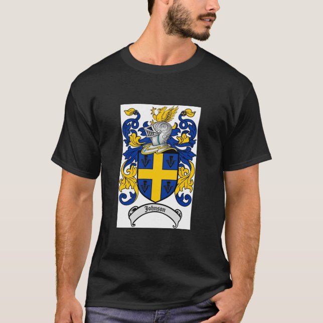 Johnson Family Crest - Jackande av Arm Tee Shirt (Framsida)