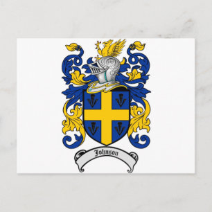 Johnson Family Crest - Jackande av Arm Vykort