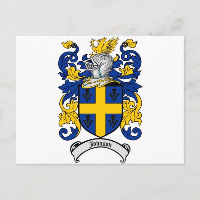 Johnson Family Crest - Jackande av Arm Vykort (Framsida)