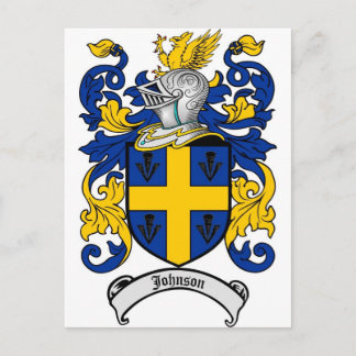 Johnson Family Crest - Jackande av Arm Vykort
