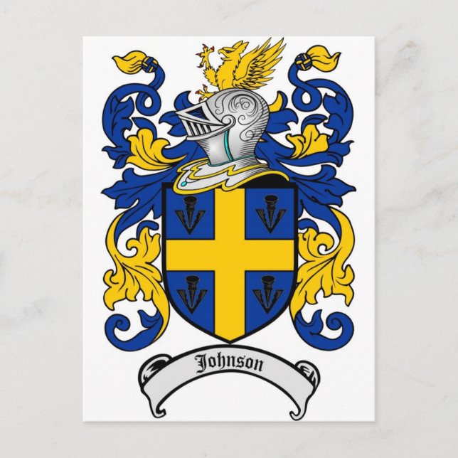 Johnson Family Crest - Jackande av Arm Vykort (Framsida)
