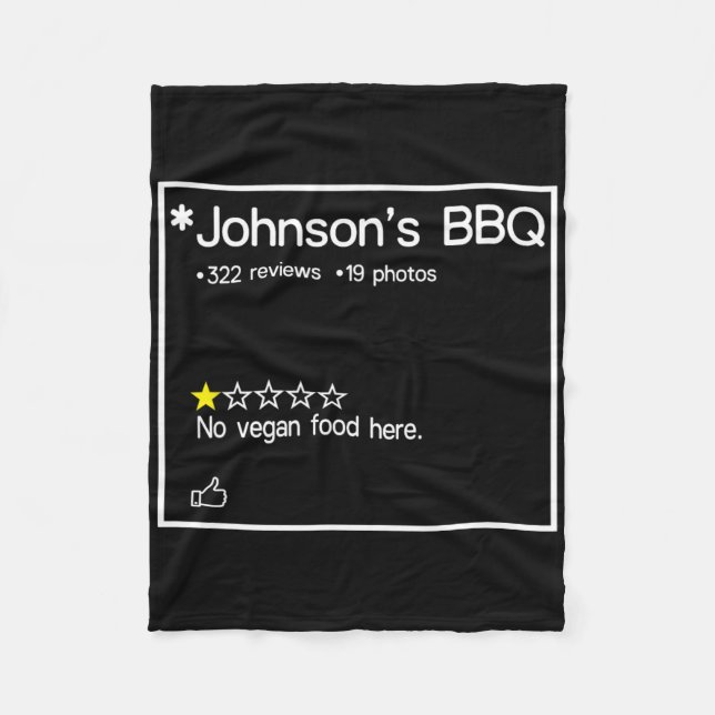 Johnson's Bbq No Vegan Food here One Star Fleecefilt (Framsidan)