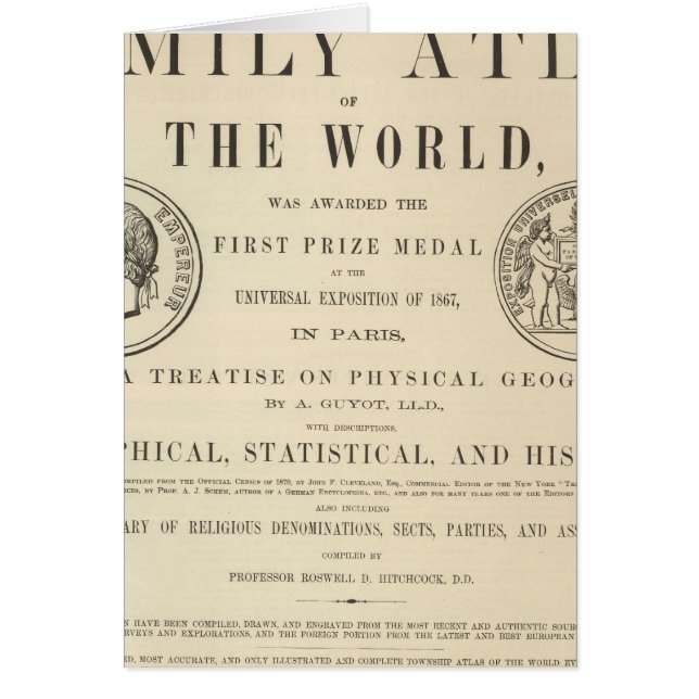 Johnson's Illustrated Family Atlas Hälsningskort (Framsidan)