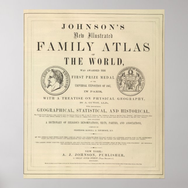 Johnson's Illustrated Family Atlas Poster (Framsidan)