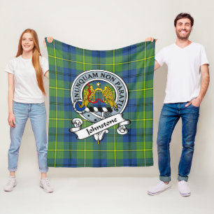 Johnston Ancient Clan Badge Tartan Rutmönster Fleecefilt
