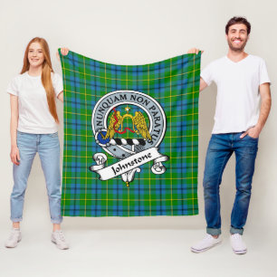 Johnston Clan Badge Tartan Plaid blir Johnston kla Fleecefilt