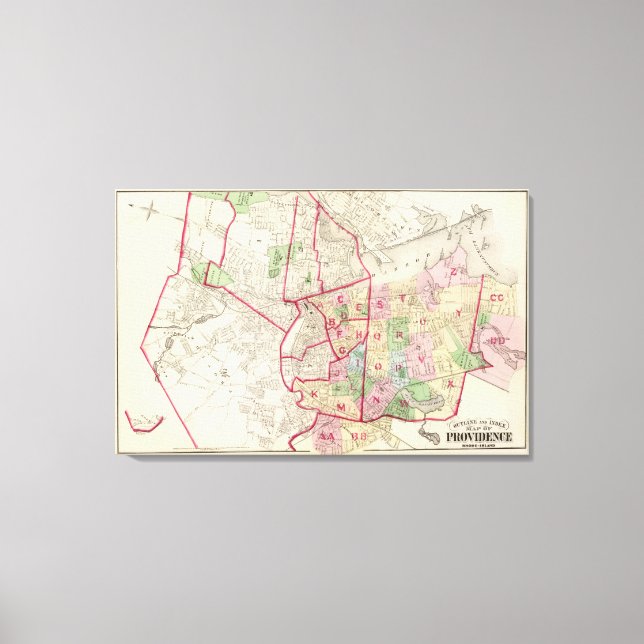 Johnston Rhode island Karta Canvastryck (Framsida)