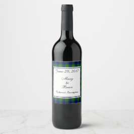 Johnston Scottish Bröllop Vin Label Vinflaska Etikett