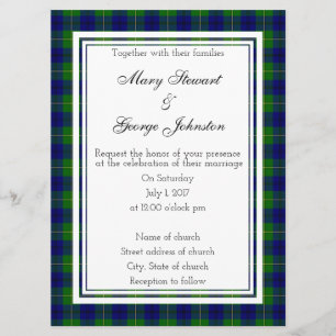 Johnston Scottish bröllopsinbjudan Inbjudningar