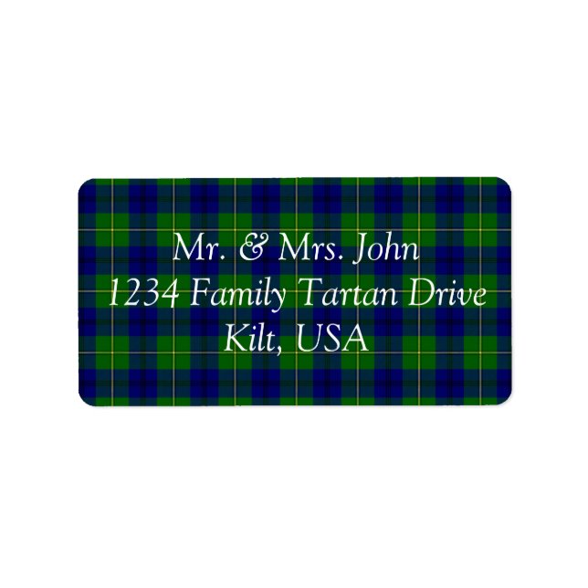 Johnston Tartan Label Adressetikett (Framsidan)