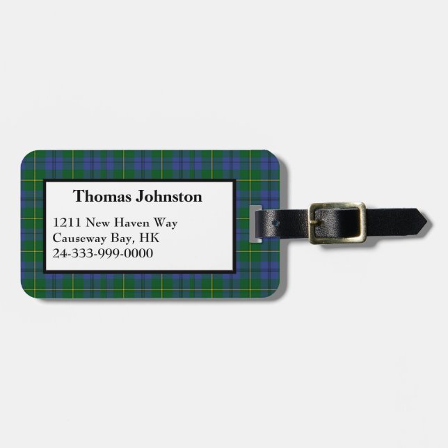Johnston Tartan Play Luggage Tag Bagagebricka (Horisontell Framsida)