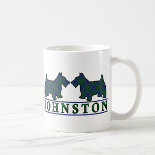Johnstone Johnston klanens tartan skottiska hundar Kaffemugg