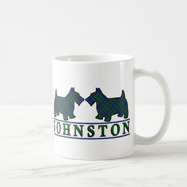 Johnstone Johnston klanens tartan skottiska hundar Kaffemugg (Höger)
