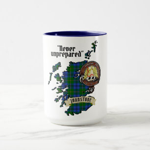 Johnstone Klan Badge & Tartan Karta i Skottland Mugg