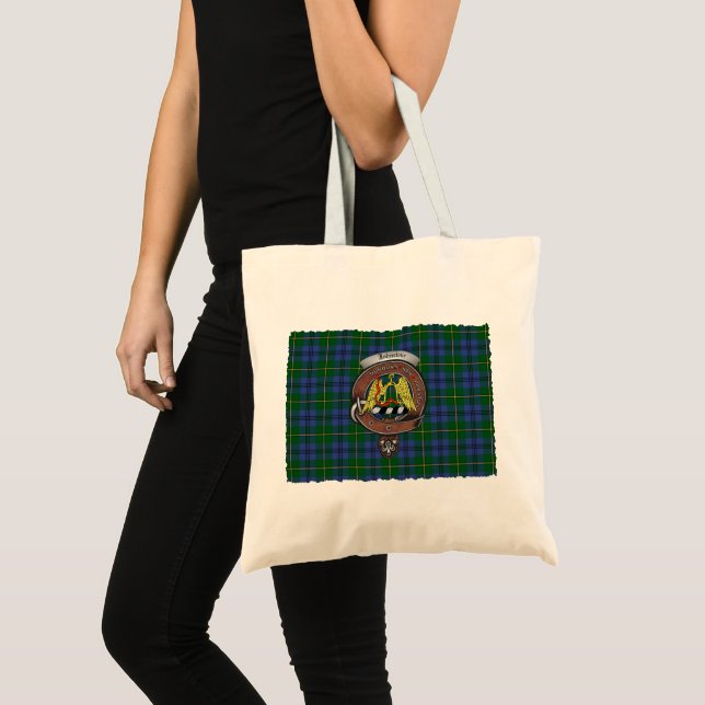 Johnstone Klan Badge Tartan Tote Tygkasse (Framsida (produkt))