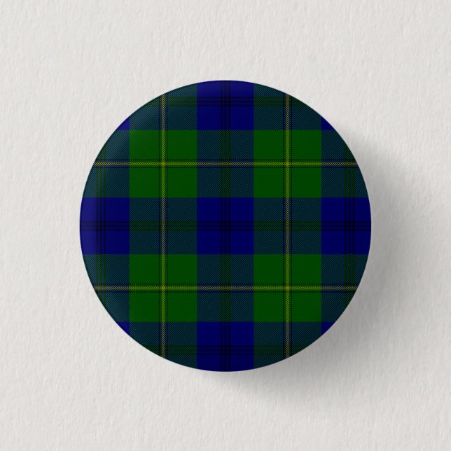 Johnstone tartan Blue grönt plaid Knapp (Framsida)