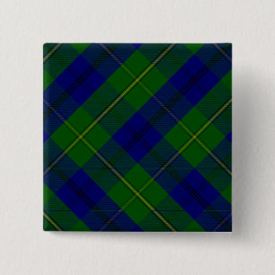 Johnstone tartan Blue grönt plaid Knapp