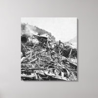 Johnstown Flood Tåg Wreck Vintage 1889